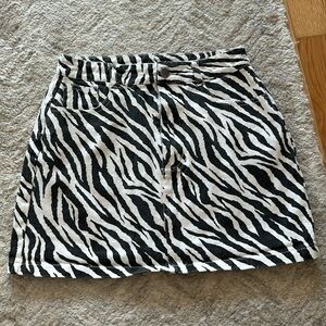 Zebra denim miniskirt
